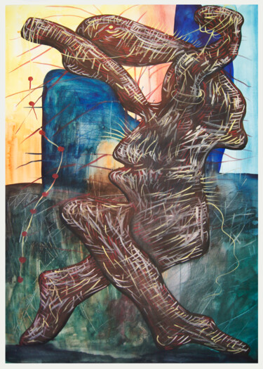 Peinture intitulée "Shaman dance." par Ziemowit Fincek, Œuvre d'art originale, Aquarelle
