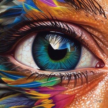 Arte digital titulada "The Eye  -Unikat-" por Ziggy M. Brooks, Obra de arte original, Impresión digital Montado en Bastidor…