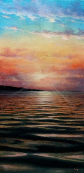 Ζωγραφική με τίτλο "''The sunset motif'…" από Zigmars ''Sigmar'' Grundmanis, Αυθεντικά έργα τέχνης, Λάδι