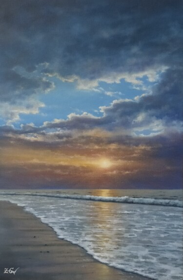 Pintura titulada "''Sunset mood''." por Zigmars ''Sigmar'' Grundmanis, Obra de arte original, Oleo