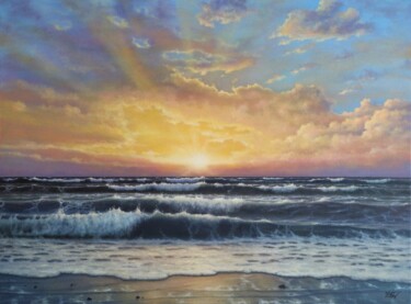 Pintura intitulada "''Sunset vibes''." por Zigmars ''Sigmar'' Grundmanis, Obras de arte originais, Óleo