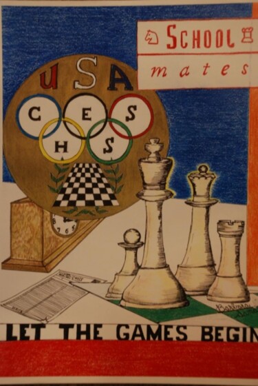 Disegno intitolato "School Mates Magazi…" da Zita Barbara Sanders, Opera d'arte originale