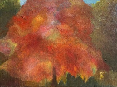 Peinture intitulée "Auprès de mon arbre" par Zoé Valy, Œuvre d'art originale, Huile Monté sur Châssis en bois