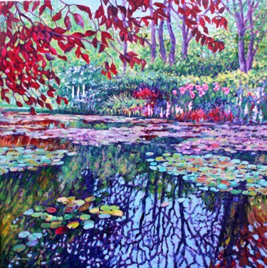 Pittura intitolato "Summer Reflections" da Zoe Norman, Opera d'arte originale, Olio Montato su Telaio per barella in legno