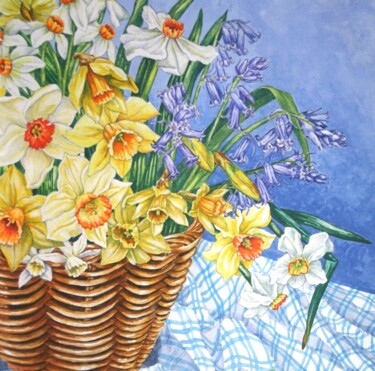 Painting titled "Spring Flowers" by Zoe Norman, Original Artwork, Watercolor