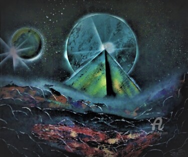 Painting titled "The Pyramid" by Zooj, Original Artwork, Spray paint