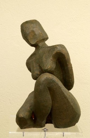 Sculpture titled "ANDROGYNE" by Zou.Sculpture, Original Artwork, Terra cotta