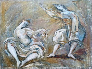 Malerei mit dem Titel "Lady and the Artist" von Zoya Lerman, Original-Kunstwerk, Öl