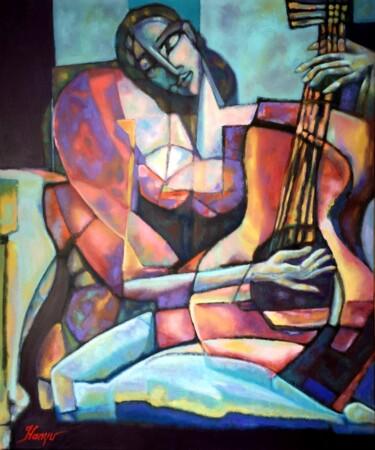 Painting titled "Symphonic, Allegro" by Zsolt Hanyu, Original Artwork, Oil Mounted on Wood Stretcher frame