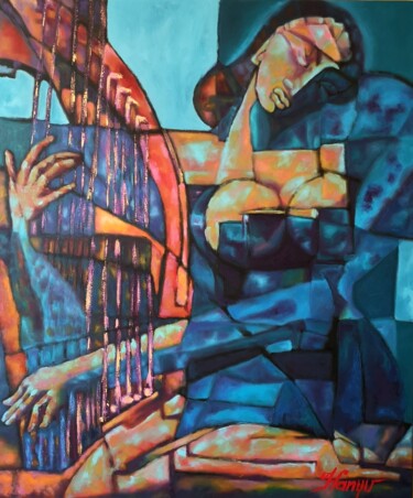 绘画 标题为“Romantika” 由Zsolt Hanyu, 原创艺术品, 油 安装在木板上