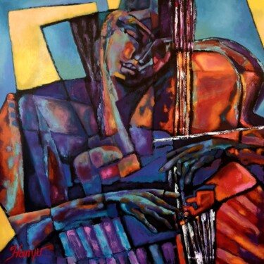 Painting titled "Symphony, Menuetto" by Zsolt Hanyu, Original Artwork, Oil Mounted on Wood Stretcher frame