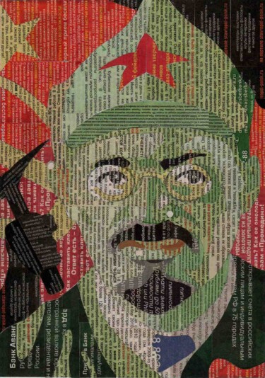 Collages getiteld "Leon Trotsky" door Aleksei Zuev, Origineel Kunstwerk, Collages