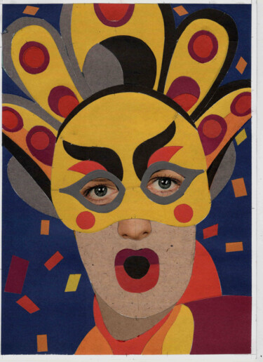 Collages intitulée "Mask" par Aleksei Zuev, Œuvre d'art originale, Collages