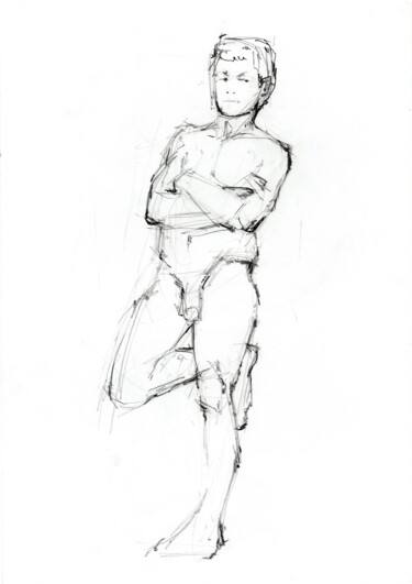 Drawing titled "Modèle vivant Doubl…" by Zueyen, Original Artwork, Graphite