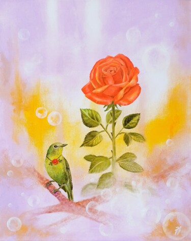 Painting titled "Keeper of the rose" by Zuzana Šmehylová, Original Artwork, Oil
