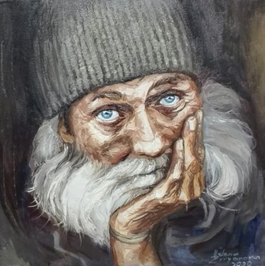 Pintura intitulada "Street faces" por Helena Zyryanova, Obras de arte originais, Óleo