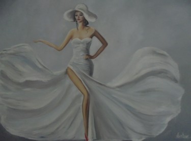 Painting titled "The bride" by Liubov Aristova, Original Artwork, Oil