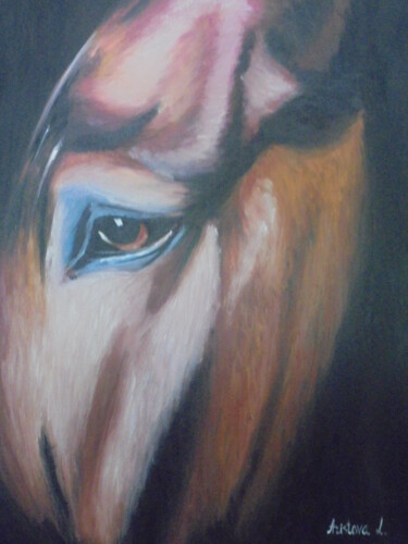 Pittura intitolato "Horse head" da Liubov Aristova, Opera d'arte originale, Olio