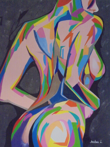 Картина под названием "TORSO WOMAN POPART" - Liubov Aristova, Подлинное произведение искусства, Масло