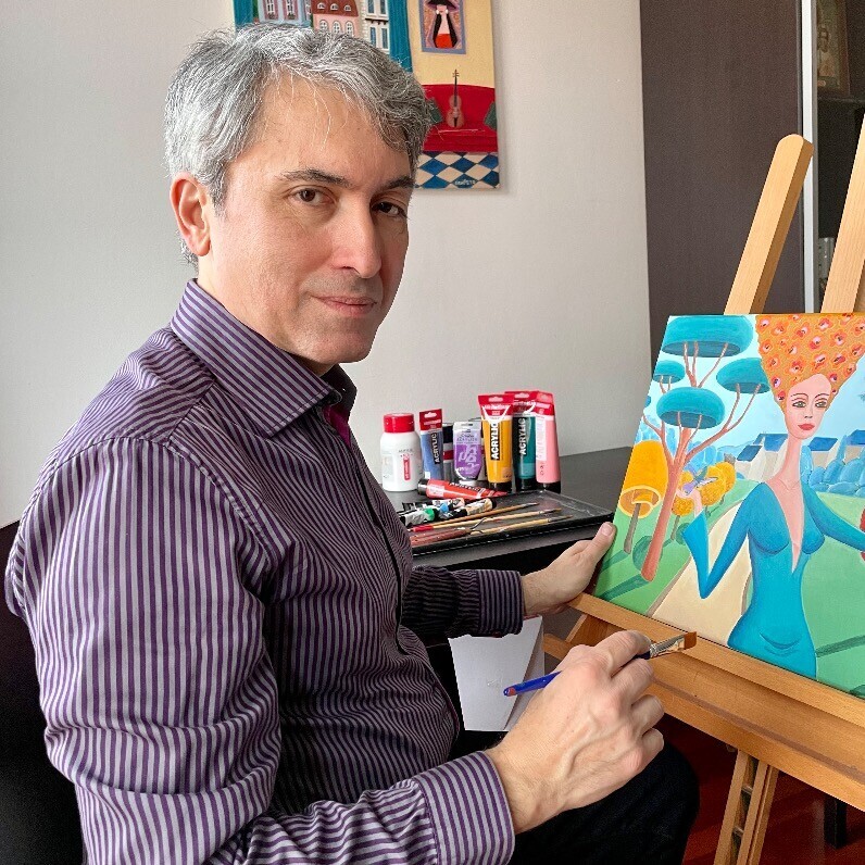 Ashot Petrosyan (Ash Petr) - The artist at work