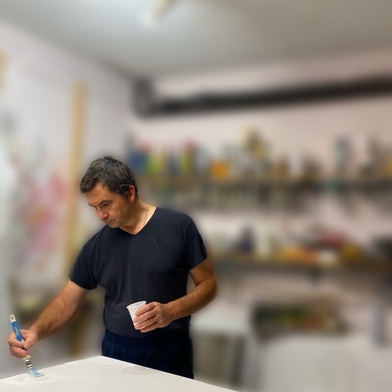 Gino Bernardini - L'artista al lavoro