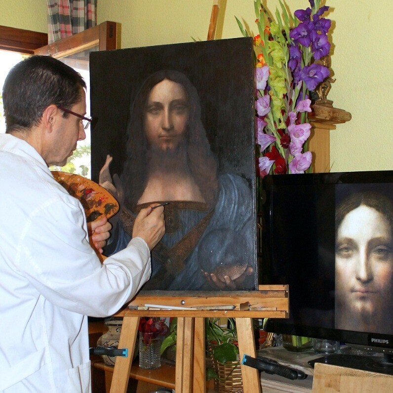 Manuel Granai - El artista trabajando