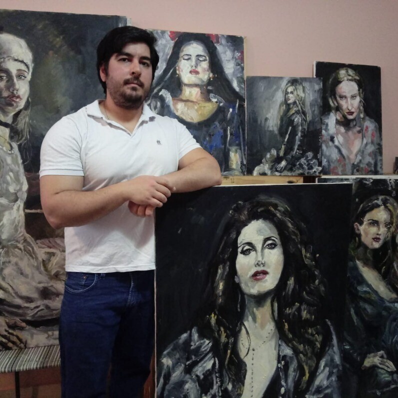 Jorge Quiros - De kunstenaar aan het werk