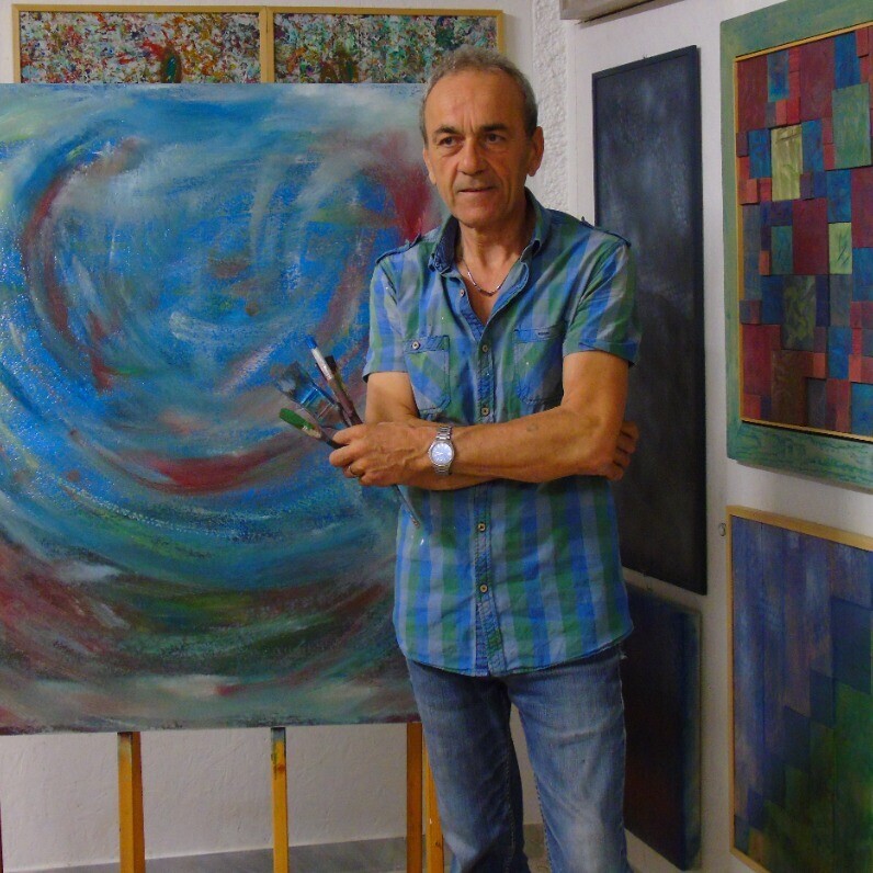 Leonardo Basile - El artista trabajando