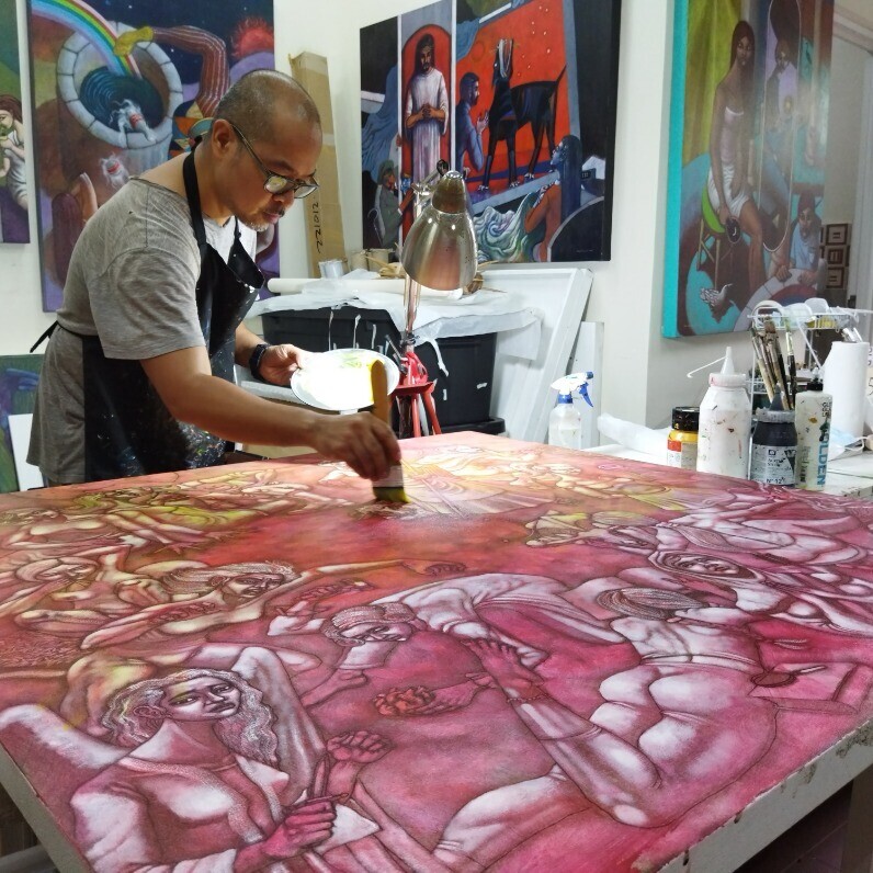 Paul Hilario - The artist at work