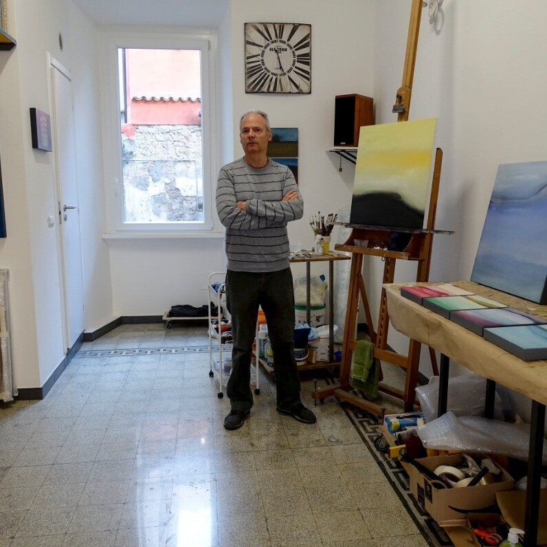 Pier Maurizio Greco - El artista trabajando