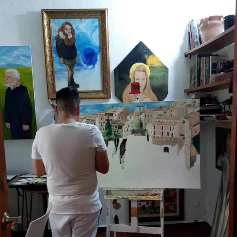 Sebastian Henao - El artista trabajando