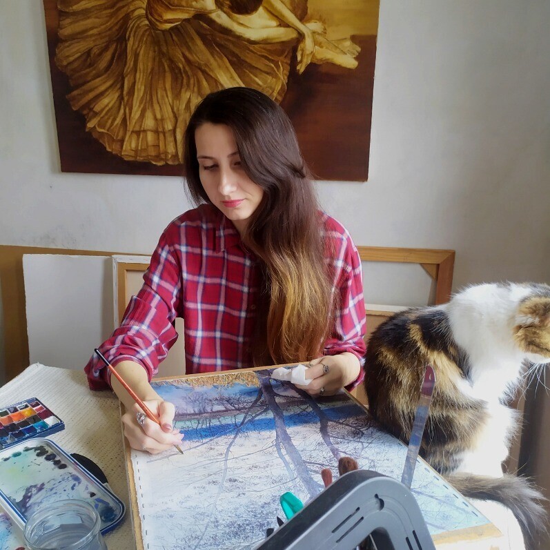 Svitlana Oleksandrova - The artist at work