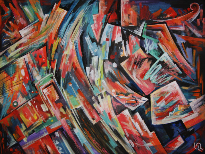 Peinture intitulée "Firework / Салют /…" par Artyom Ghazaryan, Œuvre d'art originale, Huile
