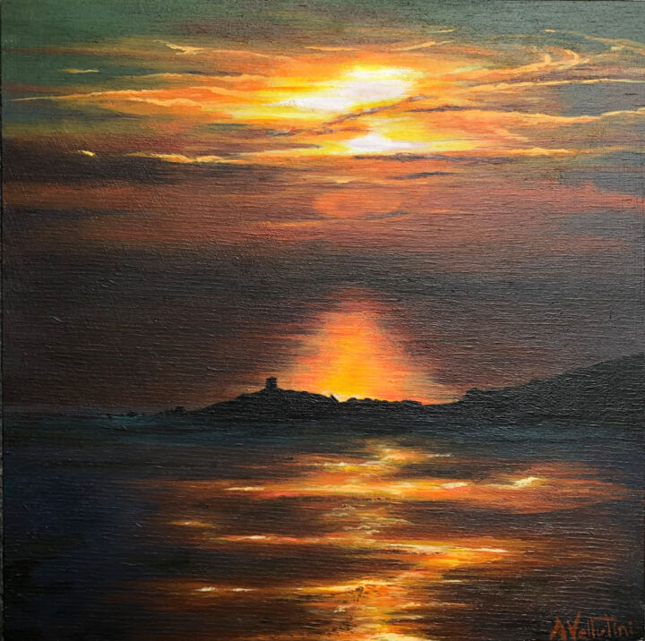 Pintura intitulada "Iles Sanguinaires" por Avellutini, Obras de arte originais, Acrílico