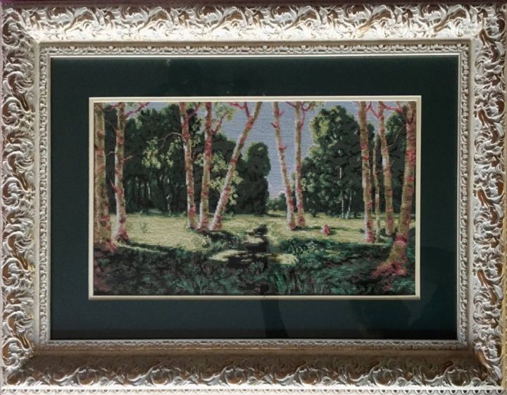 Textile Art titled "Russian birches" by Arslan Abdullaev, Original Artwork, Embroidery