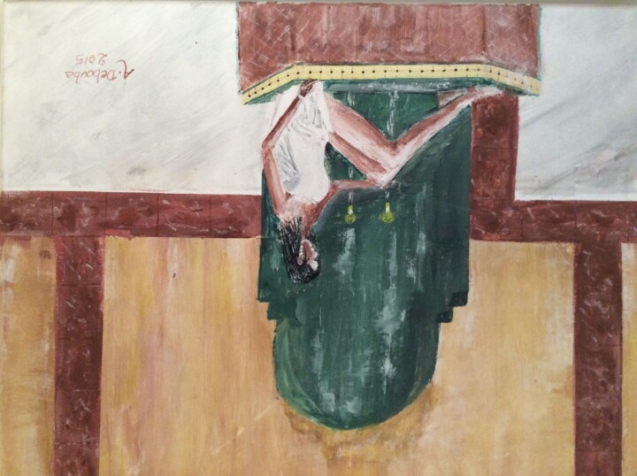 Peinture intitulée "in Hammam" par Abdel Debouba, Œuvre d'art originale, Gouache