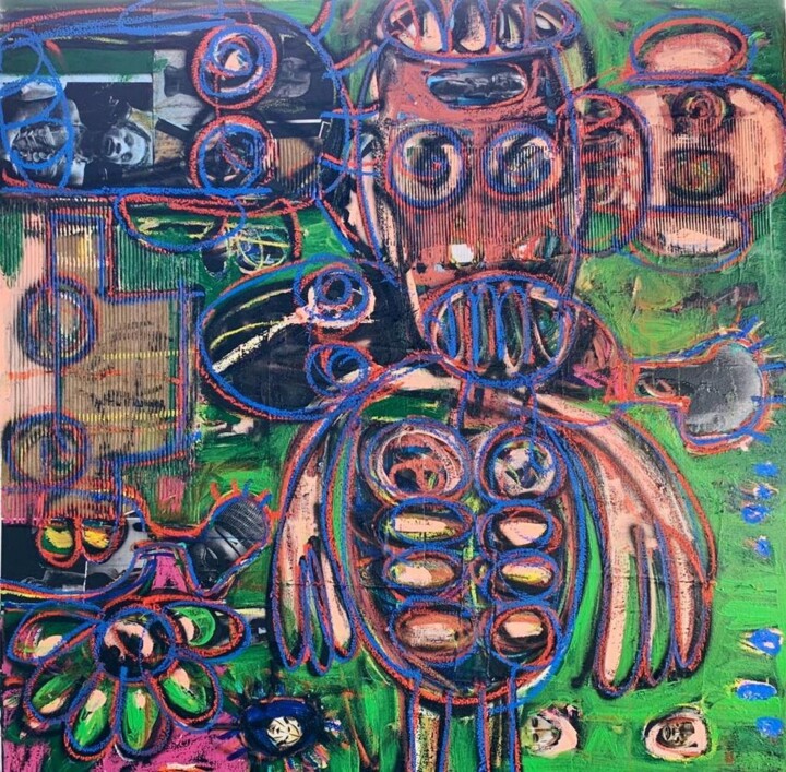 Peinture intitulée "Aboudia 12" par Abdoulaye Aboudia, Œuvre d'art originale