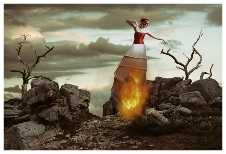 Photography titled "Dance of Fire." by Abigail Gonzalez Pina, Original Artwork, Manipulated Photography