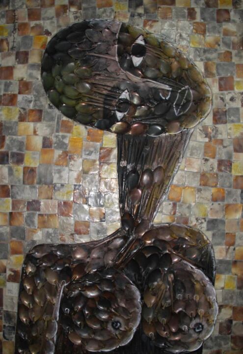 Collages intitulée "Half Nude" par Abiodun Ogunfowodu, Œuvre d'art originale, Collages