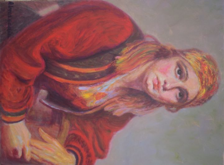 Pintura titulada "portrait-de-femme-h…" por Driss Abousaadia, Obra de arte original