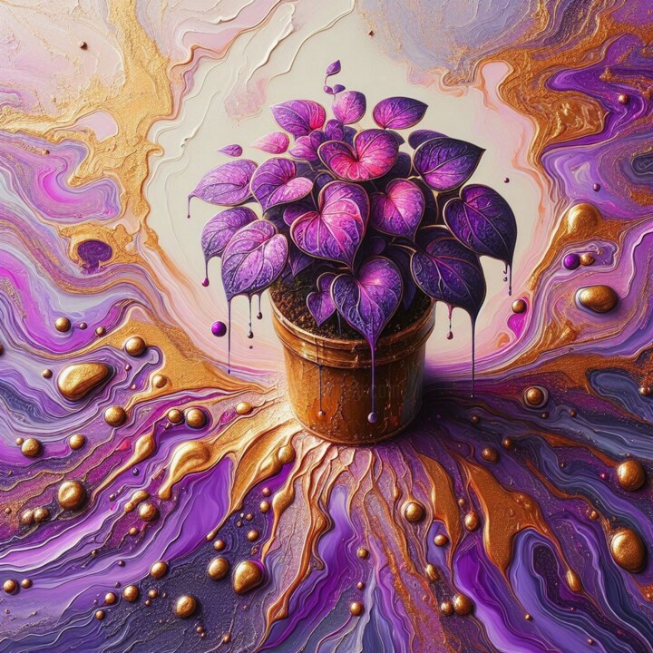 "Amethyst Elegance" başlıklı Dijital Sanat Abstract Bliss tarafından, Orijinal sanat, Dijital Kolaj