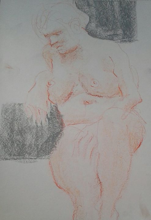 Drawing titled "akt2009-5.jpg" by Adam Pavlović, Original Artwork, Pastel