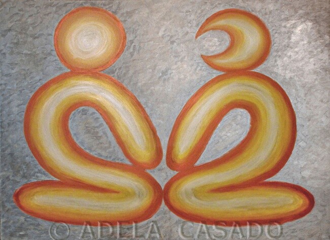 Pintura titulada "PAZ / PEACE" por Adela Casado Cano, Obra de arte original, Acrílico