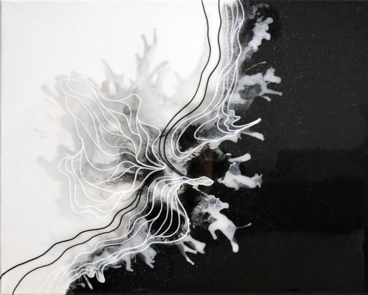Pintura titulada "Black and white, Re…" por Adelacreative, Obra de arte original, Acrílico Montado en Bastidor de camilla de…