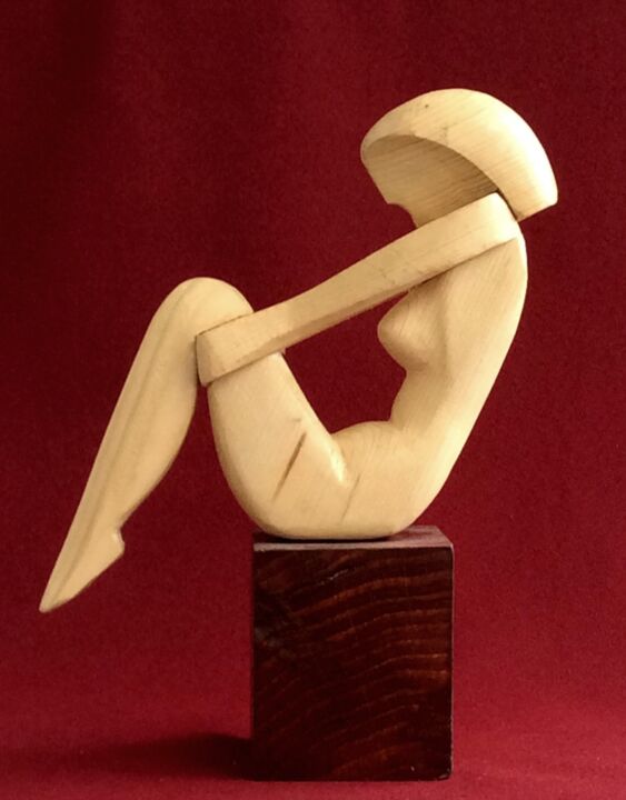 Sculpture titled "Waiting-1.jpg" by Adolf Neystat, Original Artwork, Wood