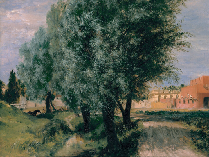 Painting titled "Terrain à bâtir ave…" by Adolph Von Menzel, Original Artwork, Oil