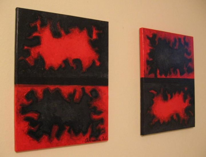 Malerei mit dem Titel "Rage of Darkness" von Adrianne Winters, Original-Kunstwerk, Öl