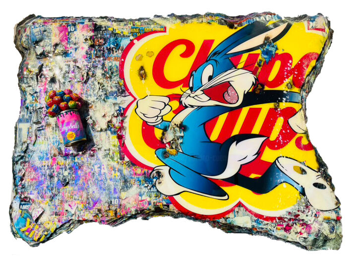 Collages titled "Bugs Bunny Chupa Ch…" by Adriano Cuencas, Original Artwork, Collages