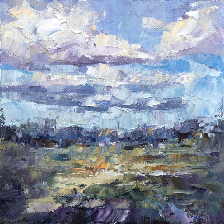 Pittura intitolato "Spring Clouds" da Adrienn Pécsek, Opera d'arte originale, Olio