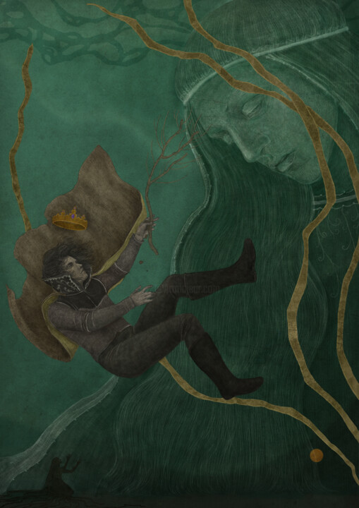 Printmaking titled "King of Tide 2" by Afsoon Shahriari, Original Artwork, Analog Print